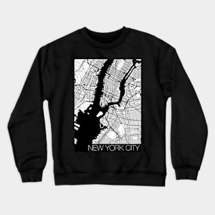 New York city map - black and white Crewneck Sweatshirt